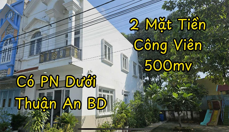 Bán Nhà 2 Mặt Tiền Lớn, Hướng Tây Nam, Gần Công Viên Tại Cầu Ông Bố, Bình Hòa, Thuận An, Bình Dương